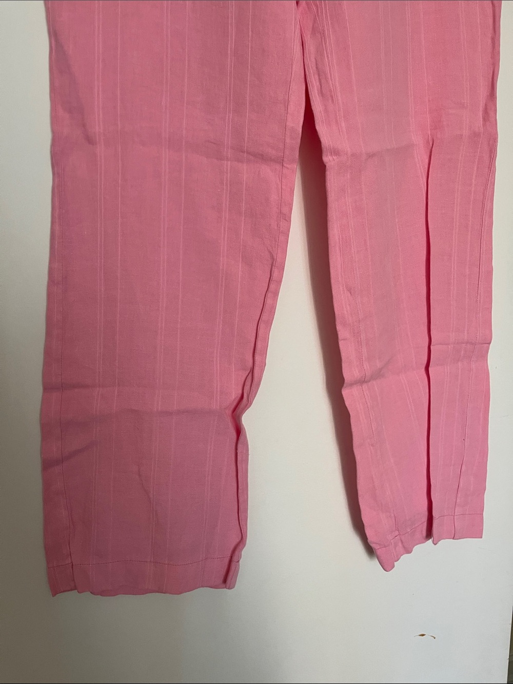 Pink Drawstring Linen Pants - Picture 2 of 11